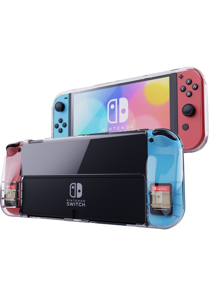Nintendo Switch OLED Kasetleri Tutabilen Düşmeyi Önleyen Şeffaf Koruyucu Kılıf (Yurt Dışından)