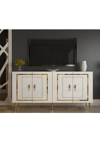 Pıeroct (KB150) Konsol Beyaz-Altın