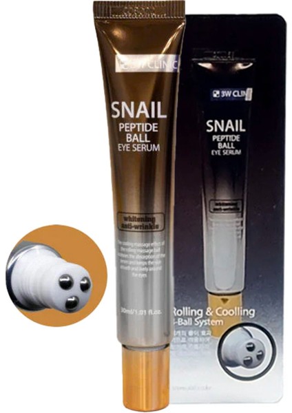 Onarıcı Salyangoz Özü ve Peptit Içeren Masaj Başlıklı Göz Kremi 3W Clinic Snail Peptide Eye Serum