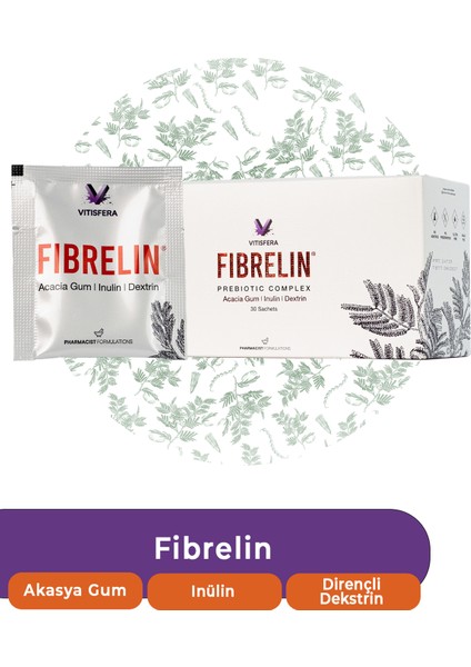 Fibrelin Akasya Gum İnülin Dirençli Dekstrin İçeren Prebiyotik Kompleks 30 Saşe