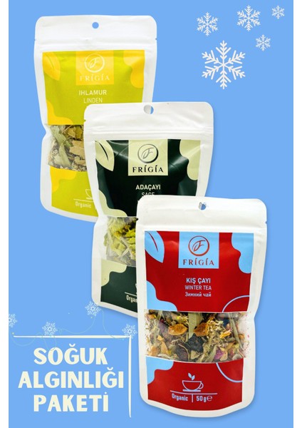 Kış Çayı Paketi Kış Çayı 50 gr, Ihlamur 20 gr, Adaçayı 15 gr