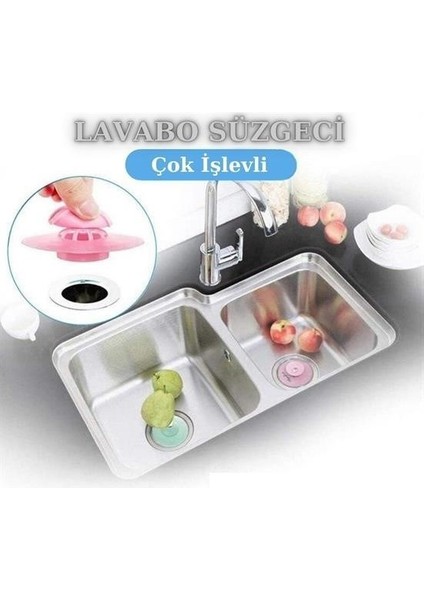 Byogalo® Silikon Malzeme Banyo Mutfak Gider Evye Lavabo Içine Çöp Tıpası Kaydırmaz Süzgeç Çeşitleri M