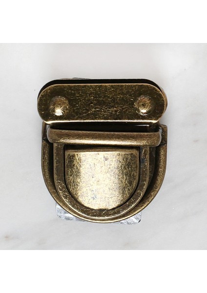 Loren Metal Çanta Kilidi Büyük Antik Sarı