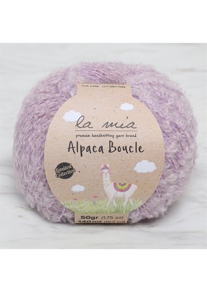 Alpaca Boucle 50 gr Lila El Örgü Ipi - L346 - 34391