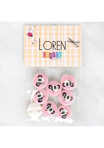 Crafts 8'li Panda Düğme - 1030