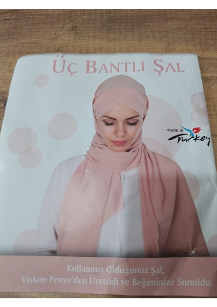 3 Bantlı Şal, Şal, Viskon Penye Şal, Boyundan Bağlamalı Şal