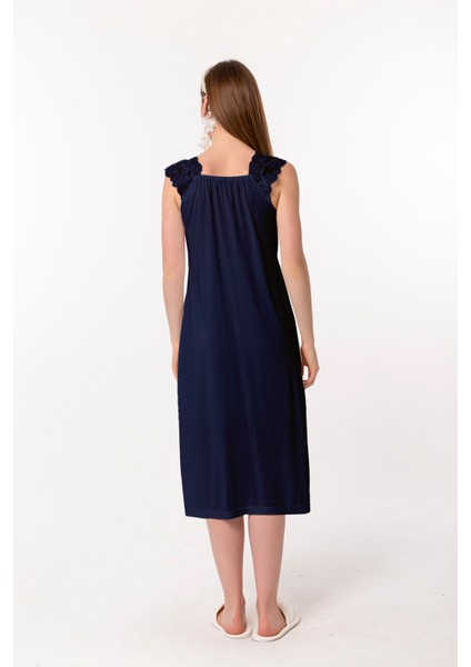 Lacivert Sabahlıklı Hamile Lohusa Gecelik Takım indirimleri