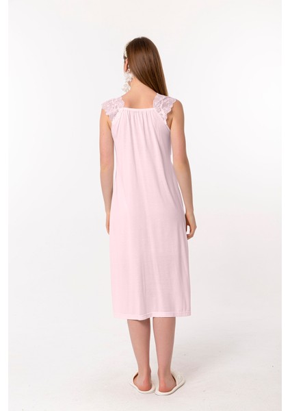 Pembe Dantelli Hamile Lohusa Gecelik modelleri