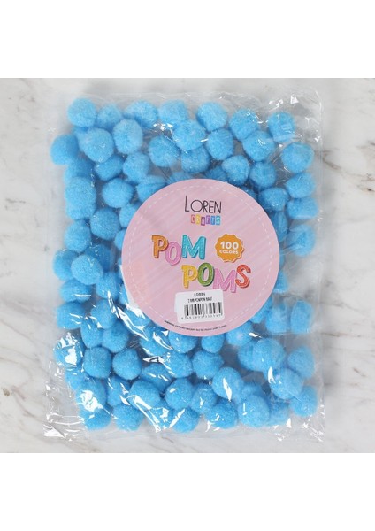 Crafts 2 cm 100 Adet Mavi Ponpon