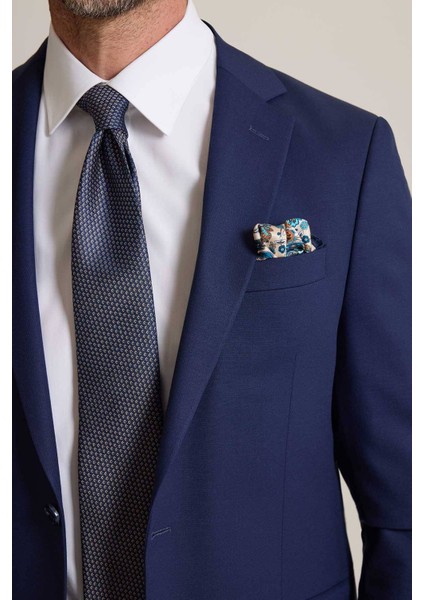 Erkek Lacivert Regular Fit Mono Yaka Yünlü Takım Elbise indirimleri