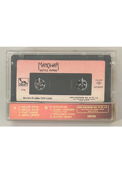 Manowar - Battle Hymns Kaset
