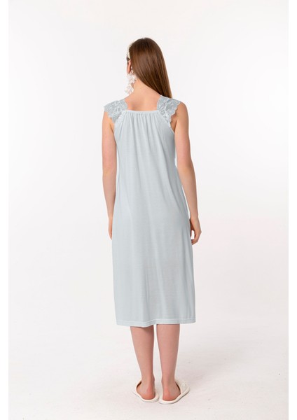 Mavi Dantelli Hamile Lohusa Gecelik modelleri