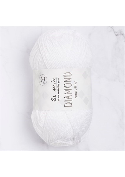 Diamond Beyaz El Örgü Ipi - L001 - 33721