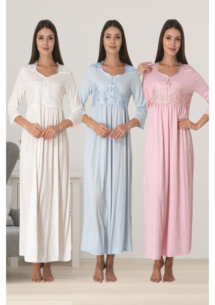 Ekru Hamile Lohusa Gecelik