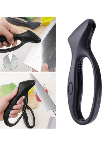 Byogalo® Kolay Tutuş Saplı Paslanmaz Çelik Manuel Bıçak Bileme Aleti
