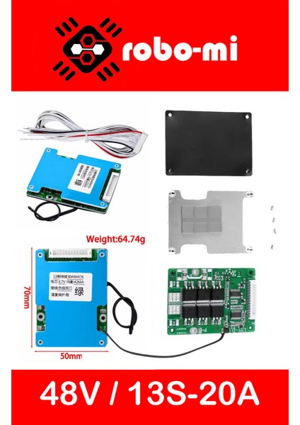 Bms Li-Ion 13S 48V 20A Balanslı Ortak Port fırsatları