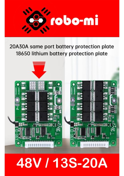 Bms Li-Ion 13S 48V 20A Balanslı Ortak Port indirimleri