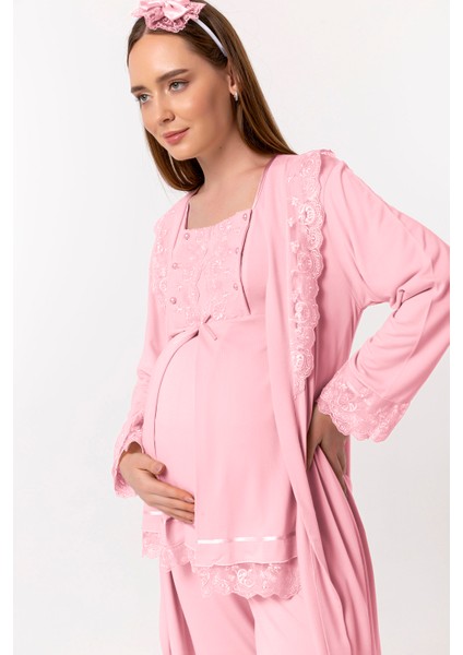 Pembe Sabahlıklı Hamile Lohusa Pijama Takımı fiyatları