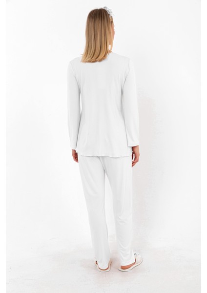 Ekru Sabahlıklı Hamile Lohusa Pijama Takımı indirimleri