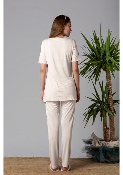 Ekru Hamile Lohusa Pijama Takımı fiyatları