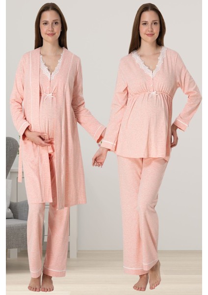 Somon Sabahlıklı Hamile Lohusa Pijama Takımı