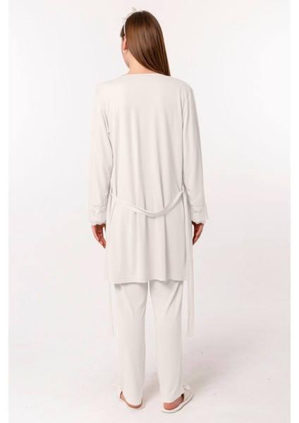 Ekru Sabahlıklı Hamile Lohusa Pijama Takımı fiyatları