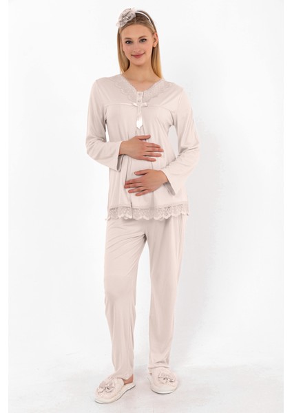 Kahverengi Hamile Lohusa Pijama Takımı fiyatları