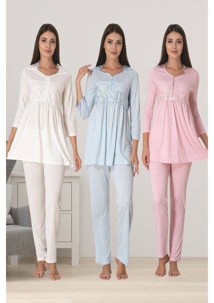Pembe Hamile Lohusa Pijama Takımı