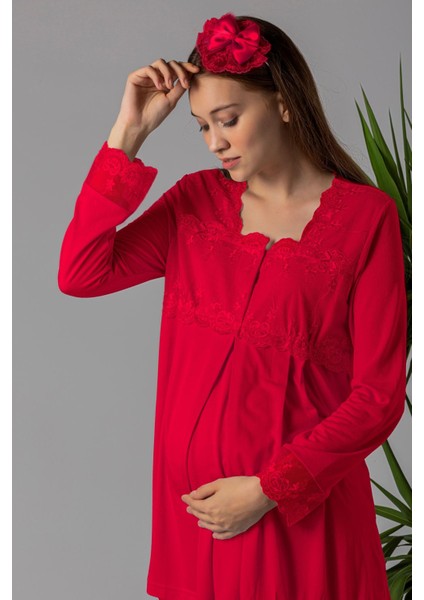 Vişne Hamile Lohusa Pijama Takımı