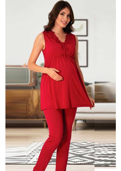 Vişne Hamile Lohusa Pijama Takımı