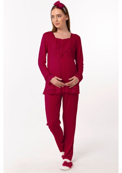 Vişne Hamile Lohusa Pijama Takımı