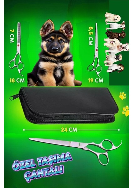 Çantalı Kedi Köpek Pet Kuaför Makas Tıraş Seti DHS506