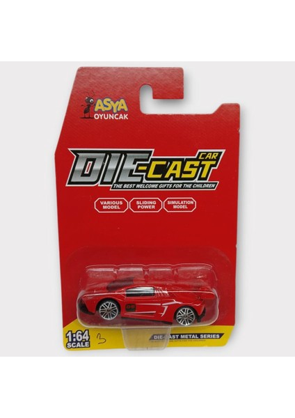 Metal Mini Arabalar 8 cm - Kırmızı - 3 indirimleri