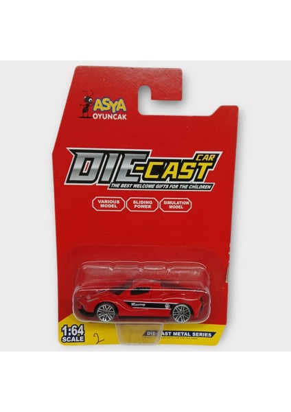 Metal Mini Arabalar 8 cm - Kırmızı - 2 indirimleri