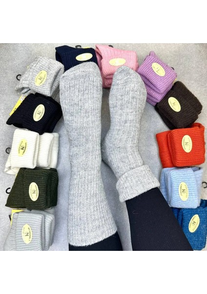 Kadın 12'li Yün Kışlık Sıkmayan Lastik Çorap fiyatları