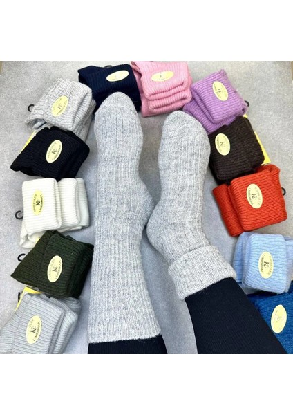 Kadın 12'li Yün Kışlık Sıkmayan Lastik Çorap modelleri