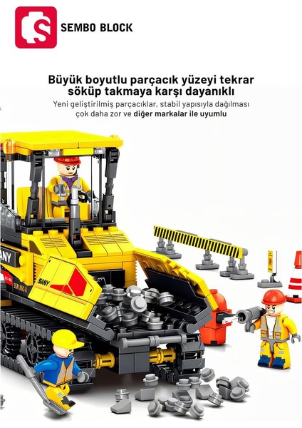 Sany Lisanslı SSP130C-8 Asfalt Dökme Aracı 534 Parça Yapı Blokları (712020)