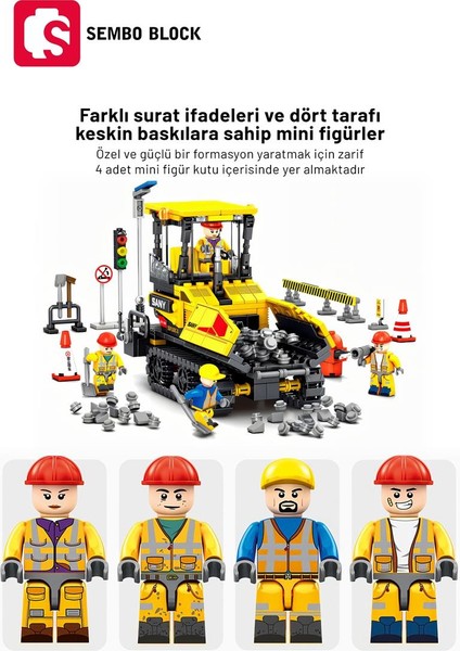 Sany Lisanslı SSP130C-8 Asfalt Dökme Aracı 534 Parça Yapı Blokları (712020)