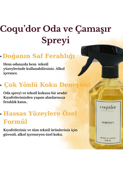 Çamaşır ve Oda Spreyi 500 ml Serenıty - Sakura -Wıld Flower -Invıcto fiyatları