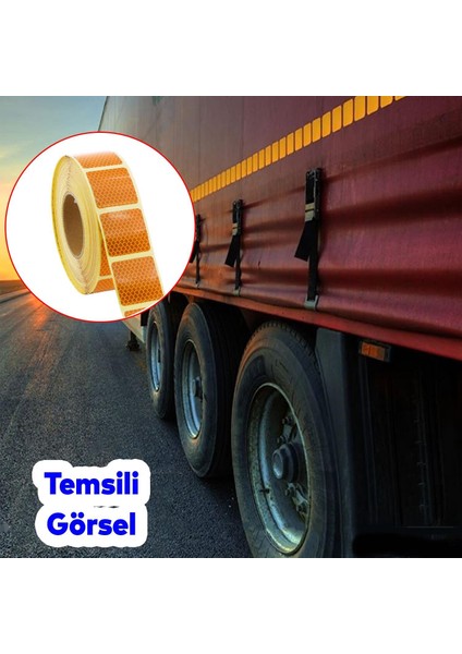 Tüvtürk Onaylı Sarı Kesik Reflektörlü Bant Gece Parlayan En 5 cm 5 mt Ikaz Fosforlu Reflektif Şerit modelleri