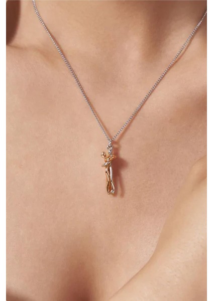 Sarılan Çiftler Sevgiliye Hediye Paslanmaz Çelik Özel Mektuplu Unisex Kolye