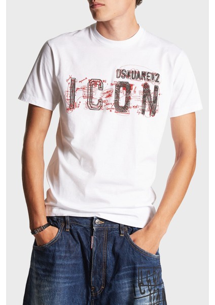 Baskılı Pamuk Regular Fit Bisiklet Yaka T Shirt Erkek T Shirt S79GC0084 S23009 100