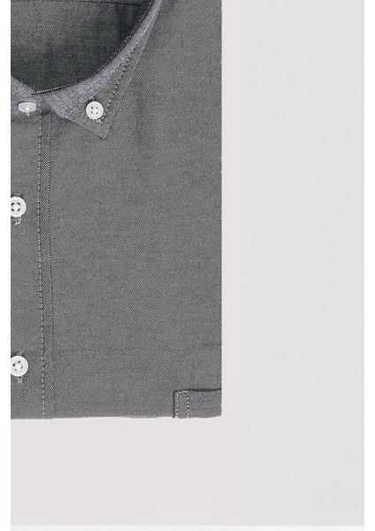 Erkek Big Size Büyük Beden Pamuklu Kolay Ütü Siyah Düğmeli Yaka Gömlek modelleri