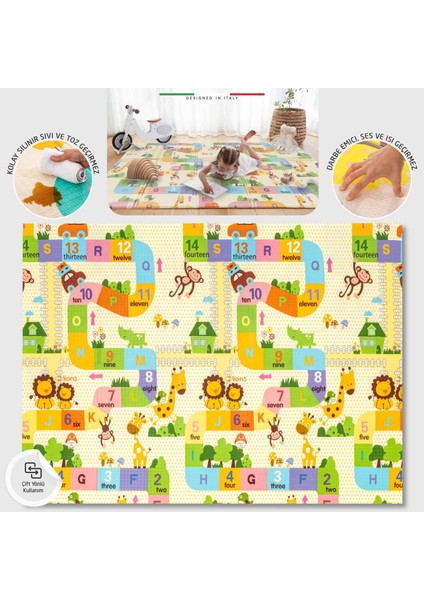 Game Road Katlanabilir Oyun Matı Oyun Halısı 150X200X1 cm XFD111 Game Road