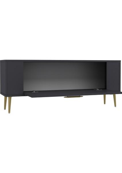 RETROLP2CT Tv Sehpası Antrasit-Altın