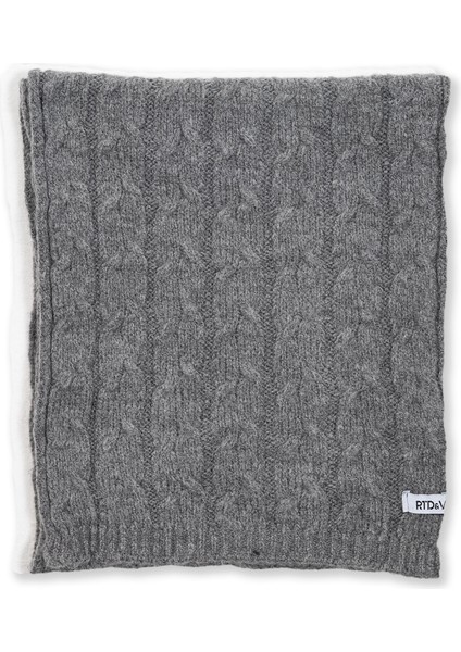 Rtd&vld Unisex Örgü Desen Triko Atkı-Bere Takım Gri