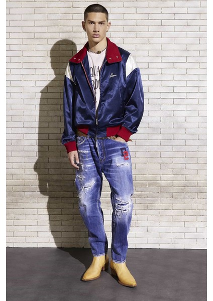 Pamuk Regular Fit Normal Bel Boru Paça Yırtıklı Jeans Erkek Kot Pantolon S74LB1435 S30309 470