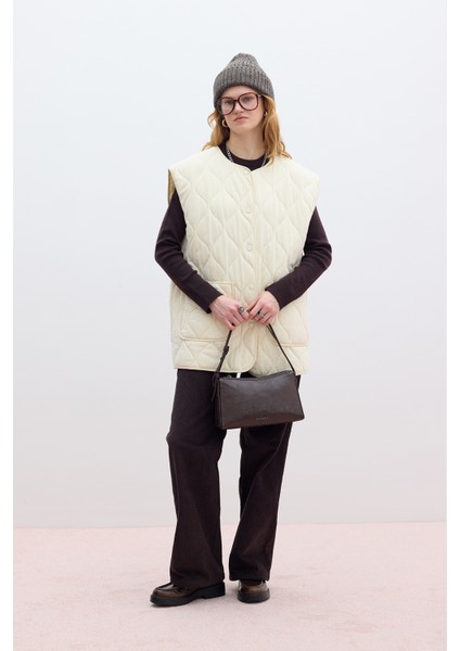 Kapitone Cepli Yelek Vanilya fiyatları