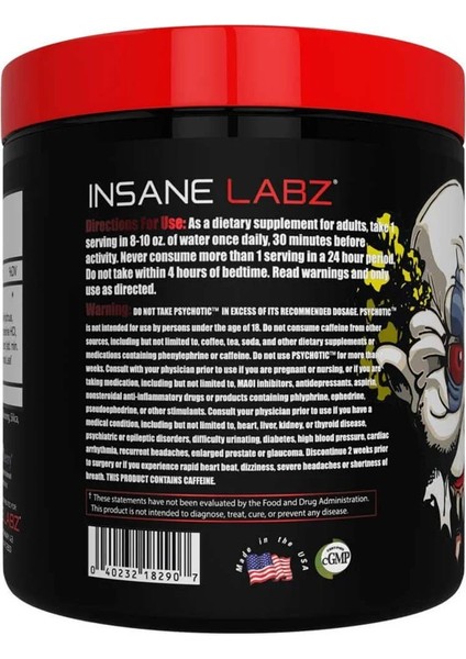 Psychotic Preworkout 216 gr 35 Servis