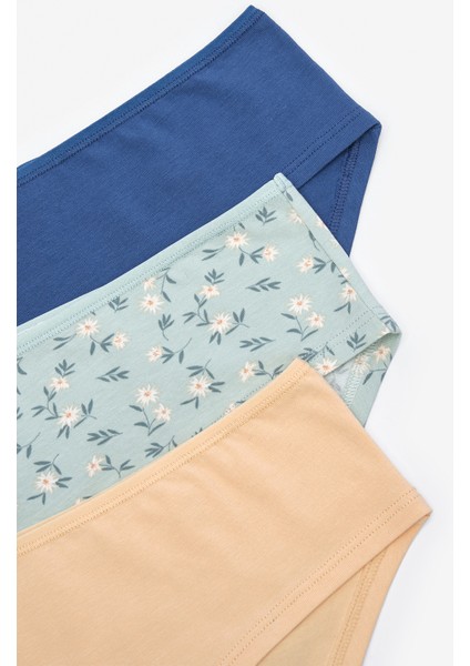 Daisy Day Pamuklu 3lü Çok Renkli Hipster Külot